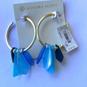 Kendra Scott Sky Blue Gaby Hoop Gold Earrings